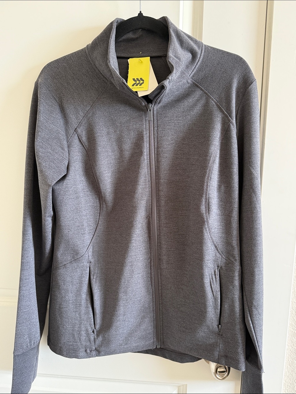 all in motion Gray Heather Zip-Up Jacket with Black Lining